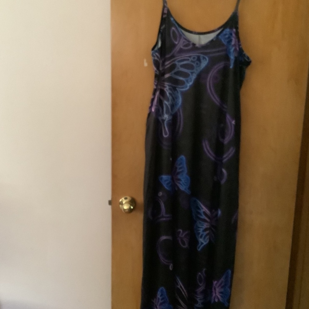 Vintage Butterfly Maxi Dress Cover Up 2x
